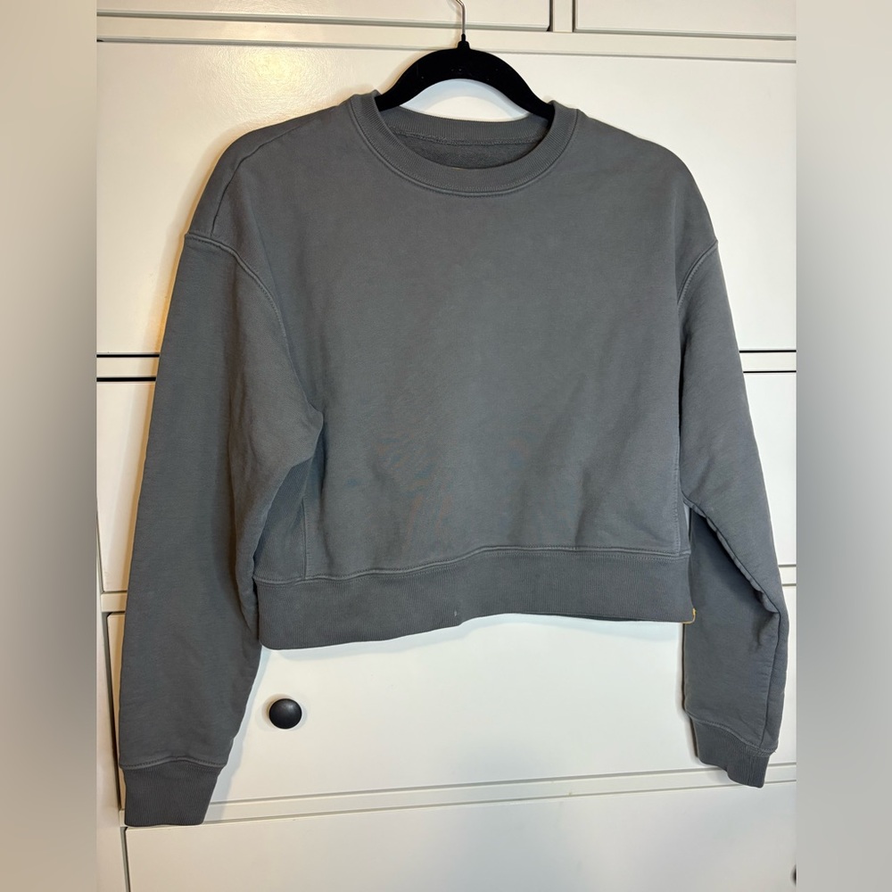 Yellow Label Co Gray Women's Cropped Sweatshirt Size XS